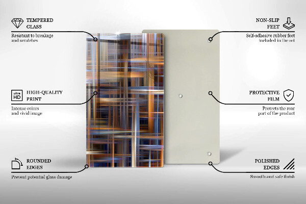 Steklena podloga za rezanje Abstraktne barvne črte
