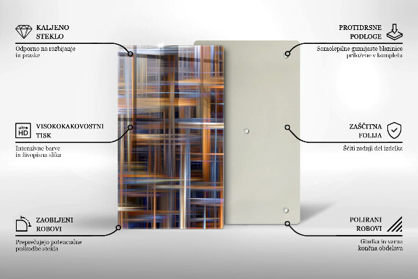 Steklena podloga za rezanje Abstraktne barvne črte