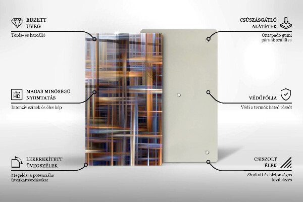 Steklena podloga za rezanje Abstraktne barvne črte