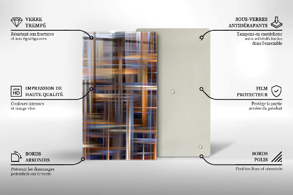 Steklena podloga za rezanje Abstraktne barvne črte