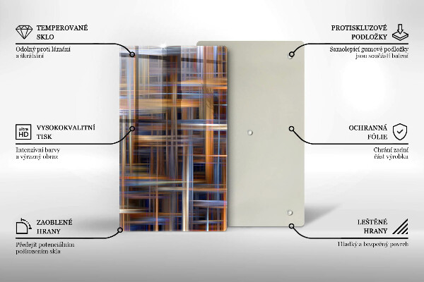 Steklena podloga za rezanje Abstraktne barvne črte