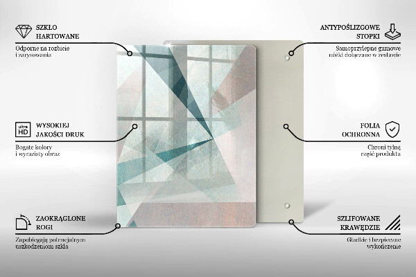 Steklena podloga za rezanje Abstraktne barvne črte