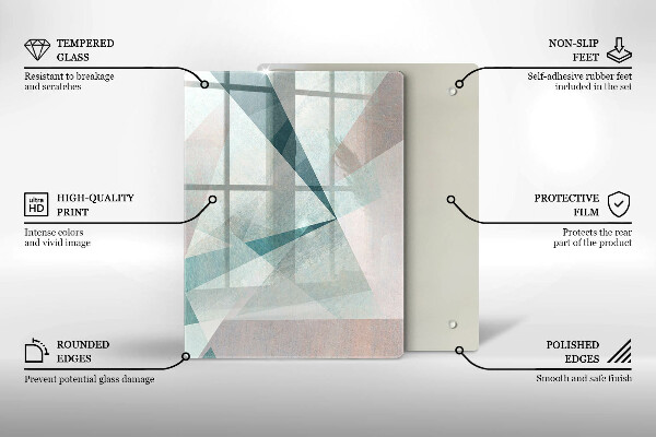 Steklena podloga za rezanje Abstraktne barvne črte