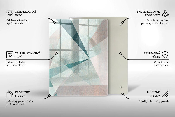 Steklena podloga za rezanje Abstraktne barvne črte