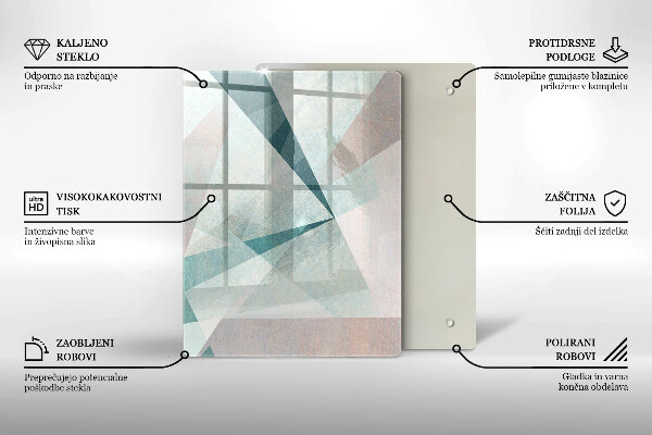 Steklena podloga za rezanje Abstraktne barvne črte