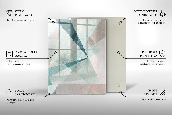 Steklena podloga za rezanje Abstraktne barvne črte