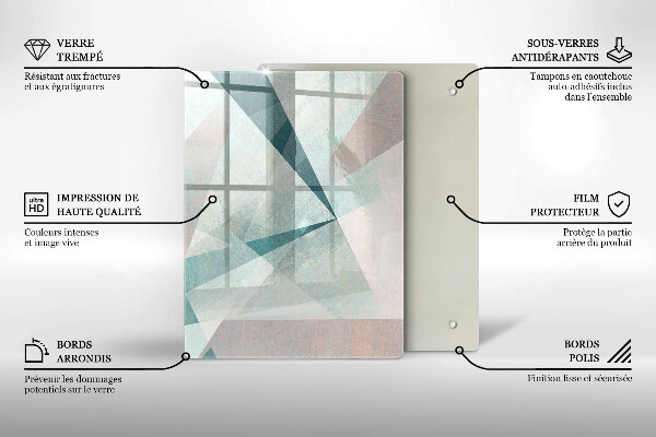 Steklena podloga za rezanje Abstraktne barvne črte