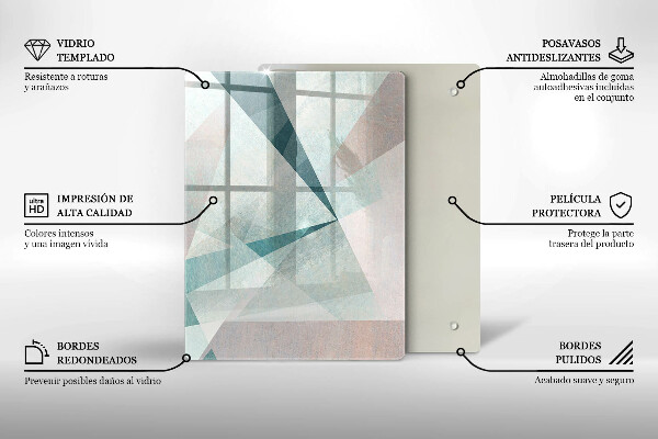 Steklena podloga za rezanje Abstraktne barvne črte