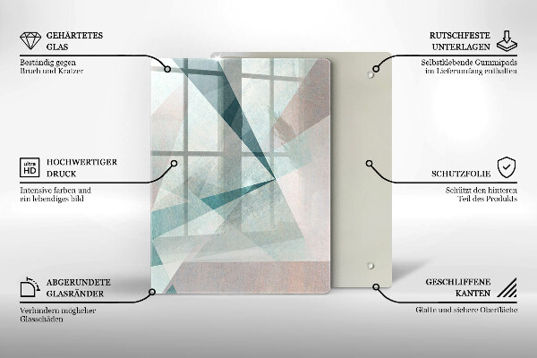 Steklena podloga za rezanje Abstraktne barvne črte