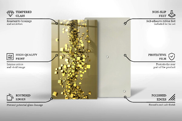 Steklena podloga za rezanje Abstraktna 3D geometrija
