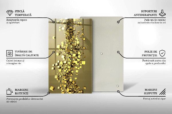 Steklena podloga za rezanje Abstraktna 3D geometrija