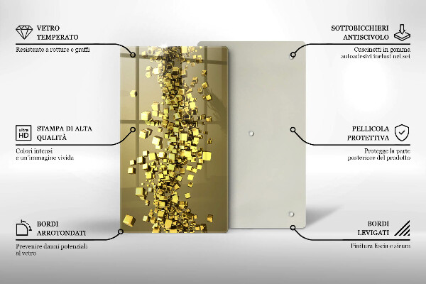Steklena podloga za rezanje Abstraktna 3D geometrija