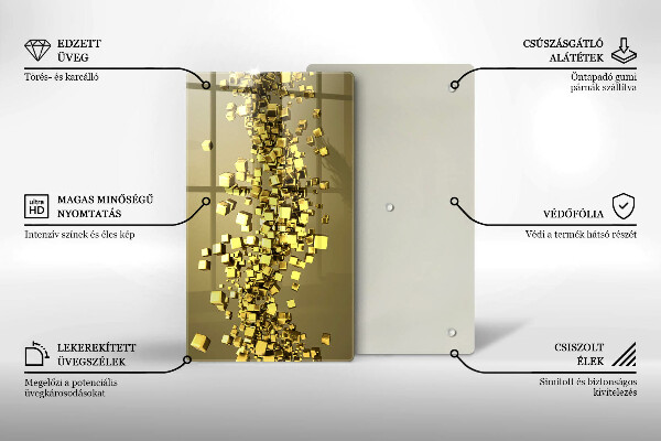 Steklena podloga za rezanje Abstraktna 3D geometrija