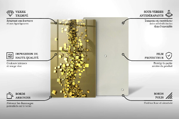Steklena podloga za rezanje Abstraktna 3D geometrija