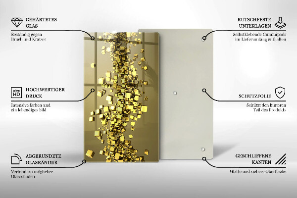 Steklena podloga za rezanje Abstraktna 3D geometrija