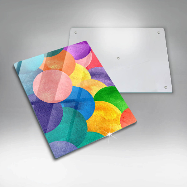 Steklena podloga za rezanje Pisani krogi