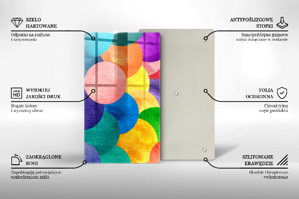 Steklena podloga za rezanje Pisani krogi