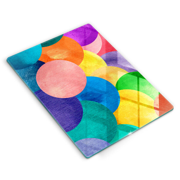 Steklena podloga za rezanje Pisani krogi