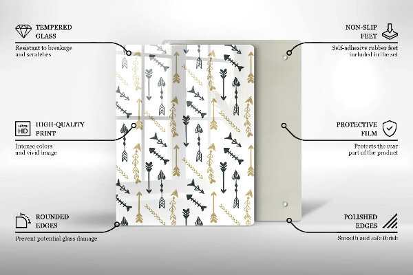Steklena podloga za rezanje Pisani krogi