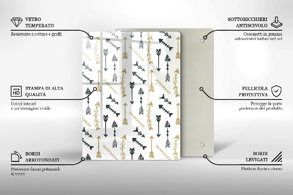 Steklena podloga za rezanje Pisani krogi
