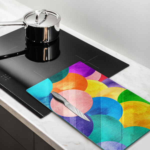 Steklena podloga za rezanje Pisani krogi