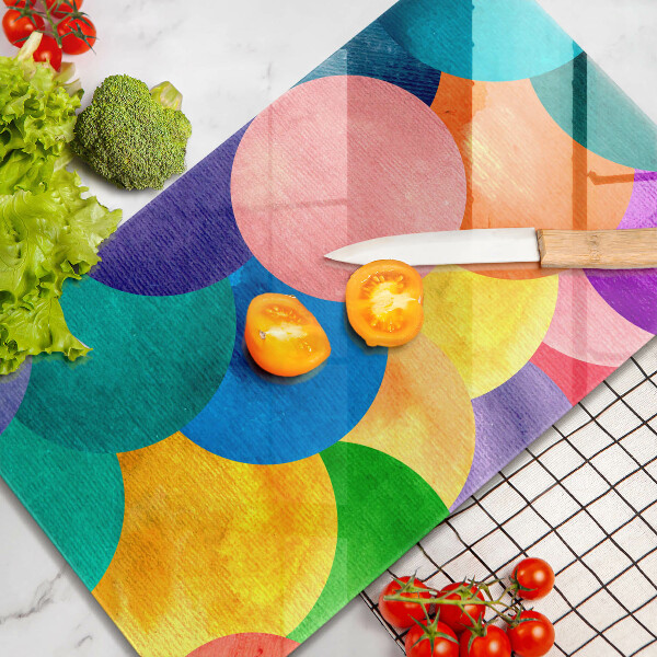 Steklena podloga za rezanje Pisani krogi