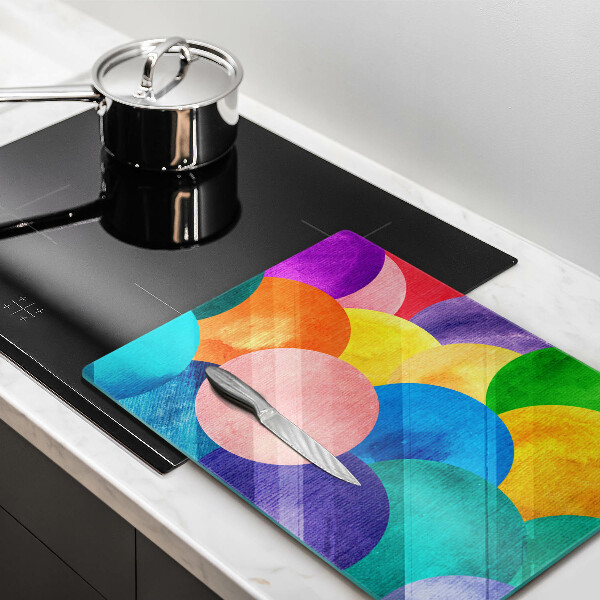 Steklena podloga za rezanje Pisani krogi