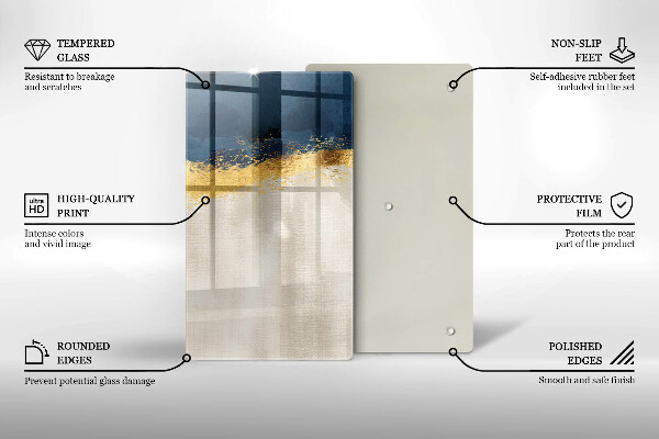 Steklena podloga za rezanje Zlata abstrakcija