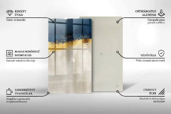 Steklena podloga za rezanje Zlata abstrakcija