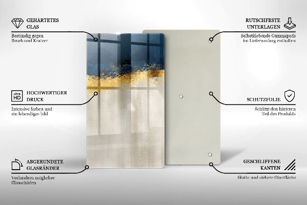 Steklena podloga za rezanje Zlata abstrakcija