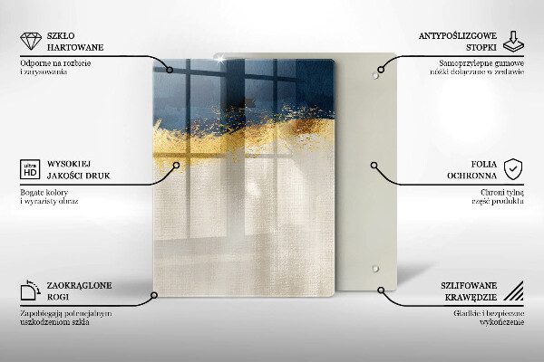 Steklena podloga za rezanje Zlata abstrakcija