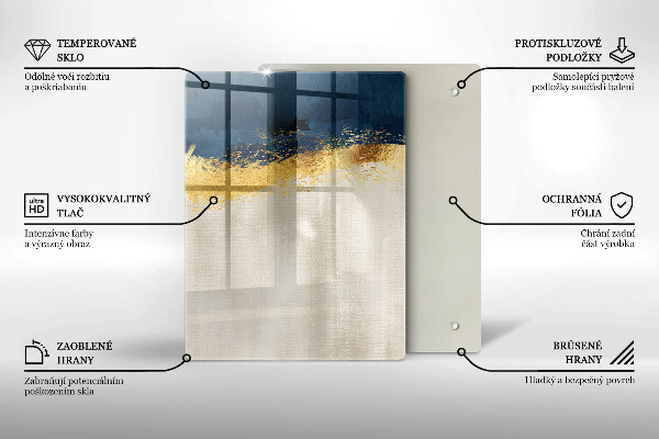 Steklena podloga za rezanje Zlata abstrakcija