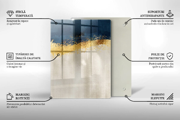 Steklena podloga za rezanje Zlata abstrakcija