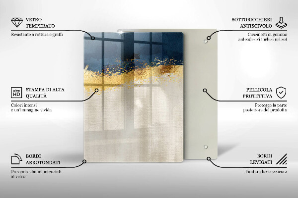 Steklena podloga za rezanje Zlata abstrakcija