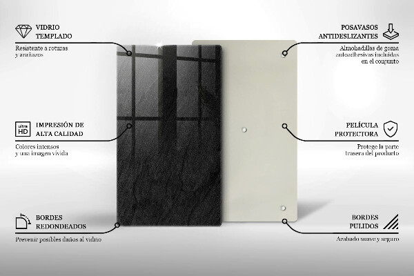 Steklena podloga za rezanje Kamnita tekstura