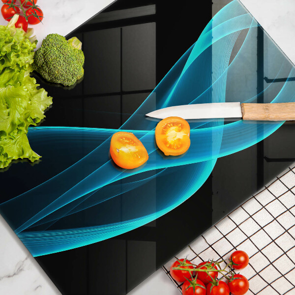Steklena podloga za rezanje Modra abstrakcija
