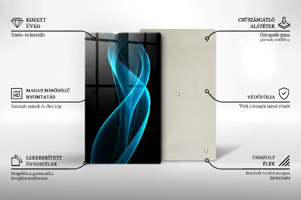 Steklena podloga za rezanje Modra abstrakcija