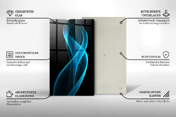 Steklena podloga za rezanje Modra abstrakcija