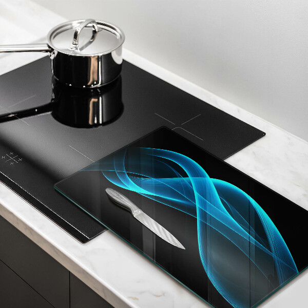 Steklena podloga za rezanje Modra abstrakcija