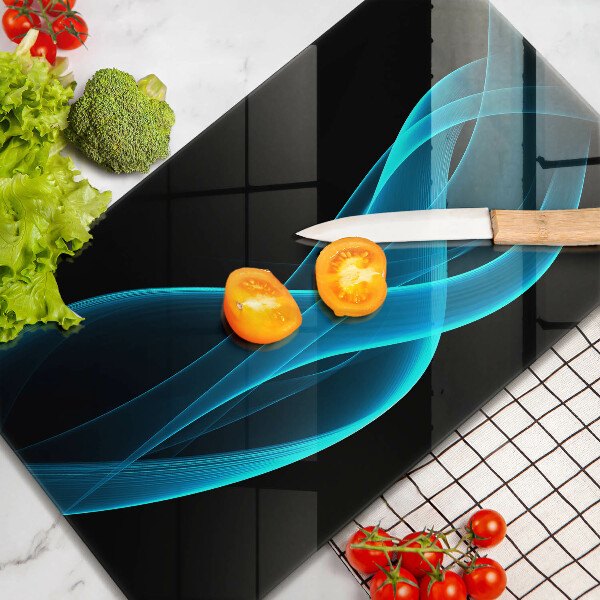 Steklena podloga za rezanje Modra abstrakcija