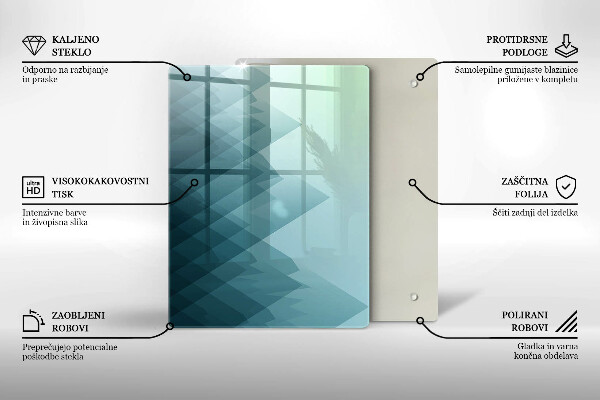 Steklena podloga za rezanje Nežno perje