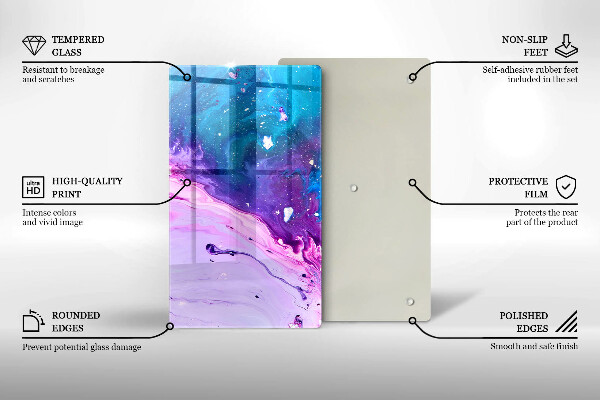 Steklena podloga za rezanje Abstraktna črnila