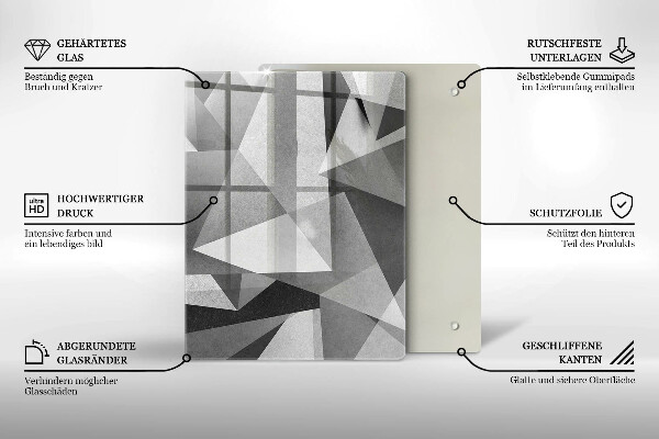 Steklena podloga za rezanje Abstraktna črnila