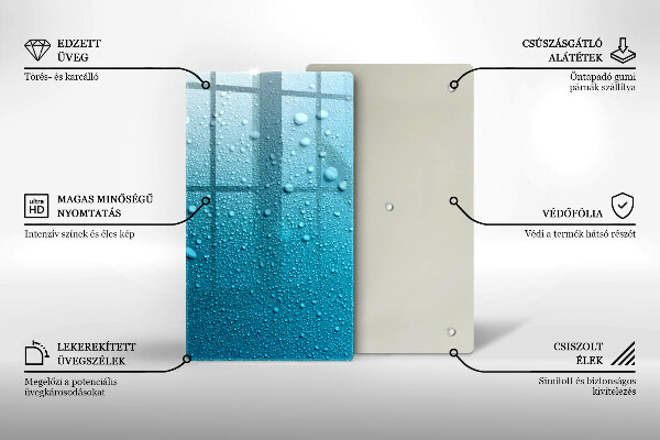 Steklena podloga za rezanje Kapljice vode
