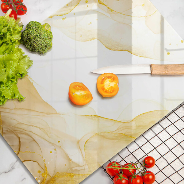 Steklena podloga za rezanje Zlata abstrakcija