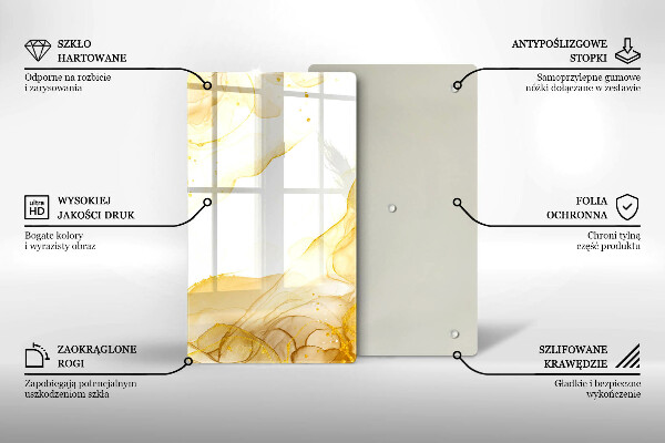 Steklena podloga za rezanje Zlata abstrakcija