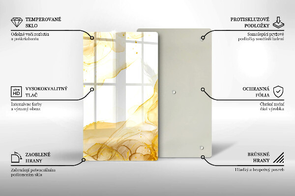 Steklena podloga za rezanje Zlata abstrakcija