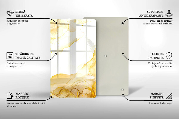 Steklena podloga za rezanje Zlata abstrakcija