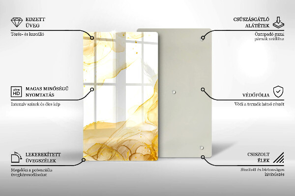 Steklena podloga za rezanje Zlata abstrakcija