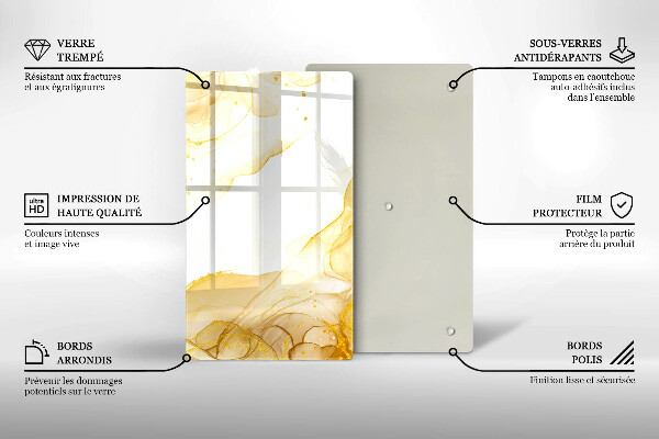 Steklena podloga za rezanje Zlata abstrakcija